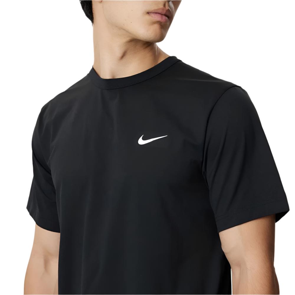 Nike Mens Dri-FIT UV Hyverse Short-Sleeve Fitness Top Tee - Black/White