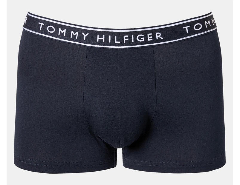 Tommy Hilfiger Men's Cotton Stretch Trunks 3-Pack - Green Tea/Midnight Blue/Grey