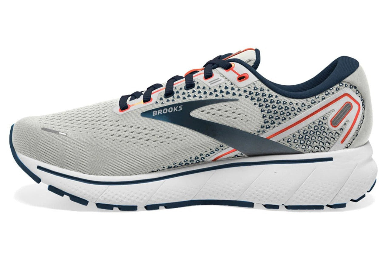 Brooks Men's Ghost 14 Running Shoes - Grey/Titan/Tomato