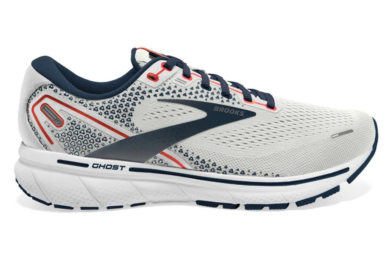 Brooks Men's Ghost 14 Running Shoes - Grey/Titan/Tomato