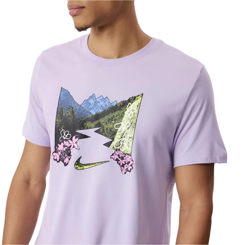 Nike Mens Dri-Fit Tee Trail Energy Tee - Hydrangeas