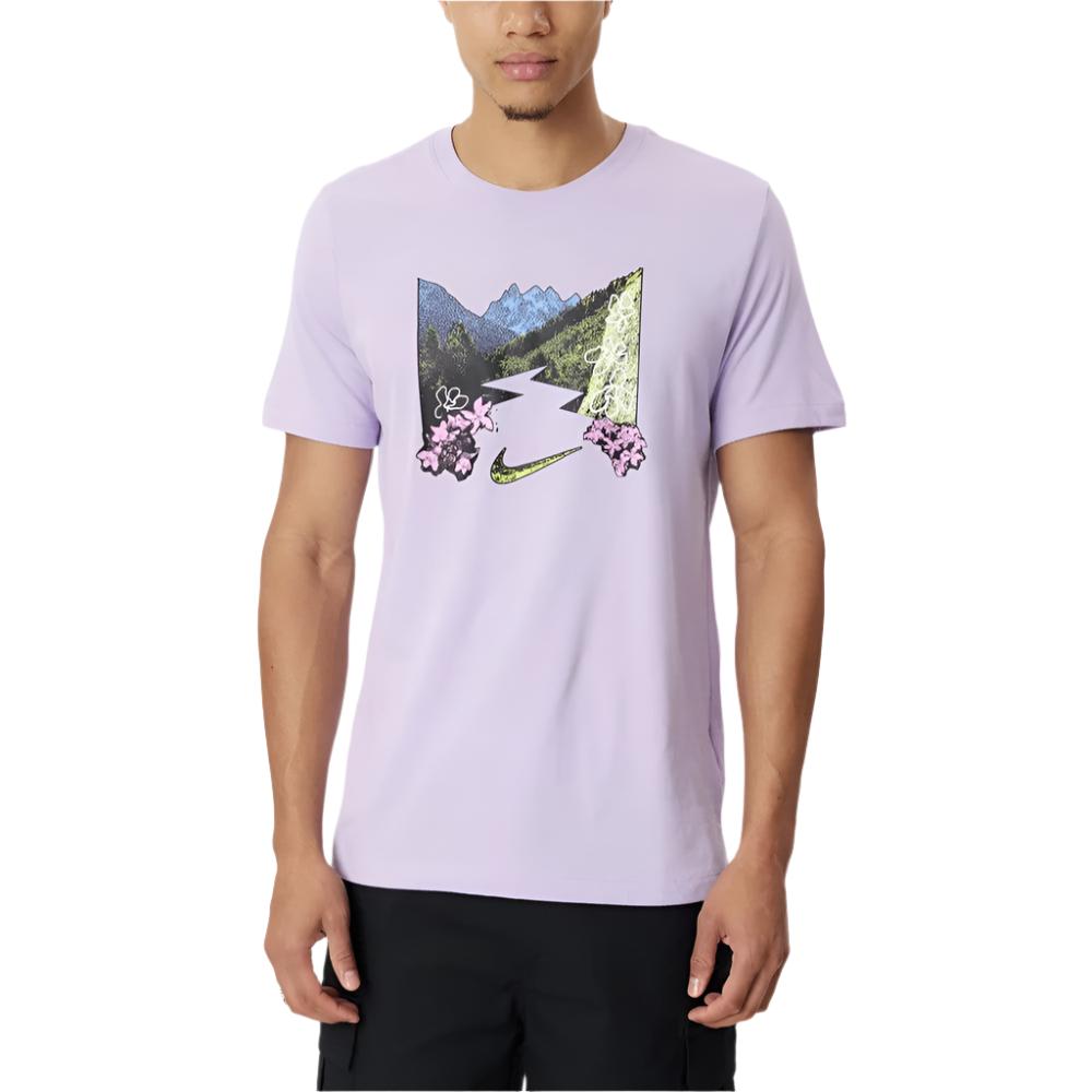 Nike Mens Dri-Fit Tee Trail Energy Tee - Hydrangeas