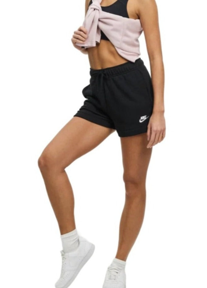 Nike Women Sportswear Club Fleece Mid-Rise Shorts - Black/White