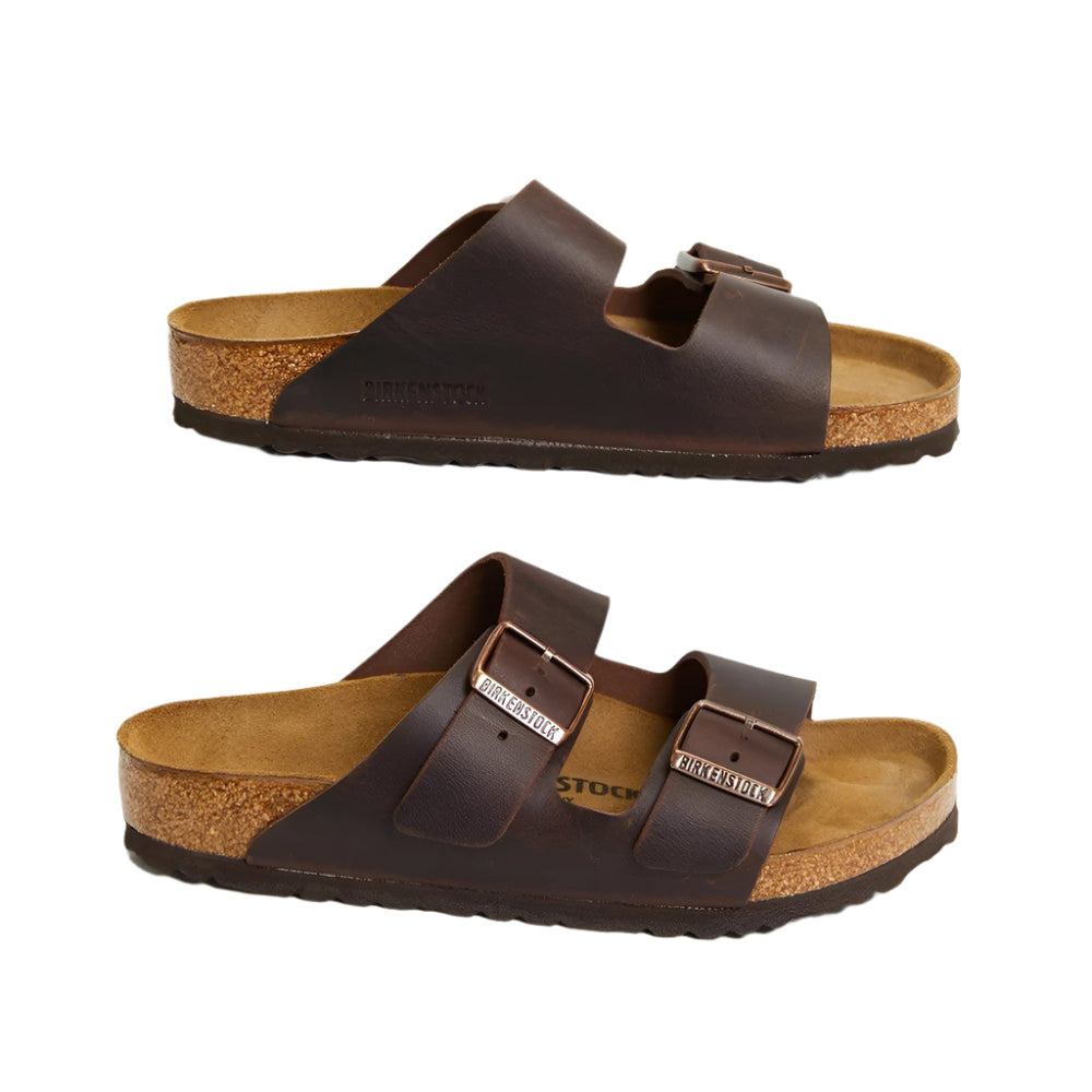 Birkenstock Unisex Regular Fit Arizona Oiled Leather Sandals - Habana