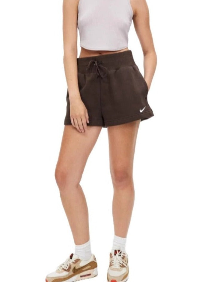 Nike Women Phoenix Fleece High-Rise Shorts - Baroque Brown & Sail