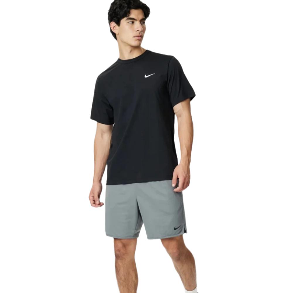 Nike Mens Dri-FIT UV Hyverse Short-Sleeve Fitness Top Tee - Black/White