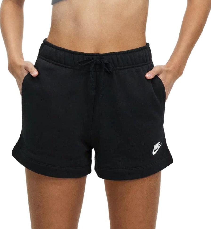 Nike Women Sportswear Club Fleece Mid-Rise Shorts - Black/White