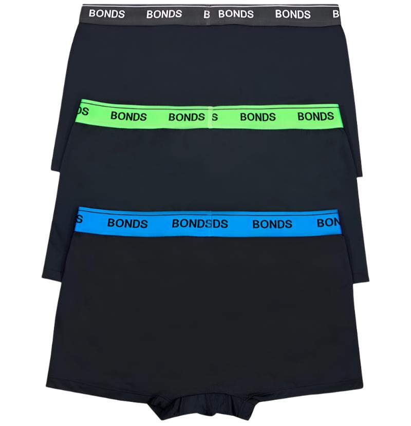 Bonds Men's Underwear Guyfront Microfibre Trunk 3 Pack - Ink Navy