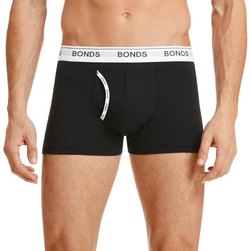 Bonds Men's Underwear Guyfront Trunk 3 Pack - Black/White