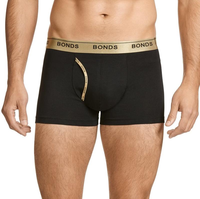 Bonds Men's Underwear Guyfront Trunk 3 Pack - Black/Multi Band