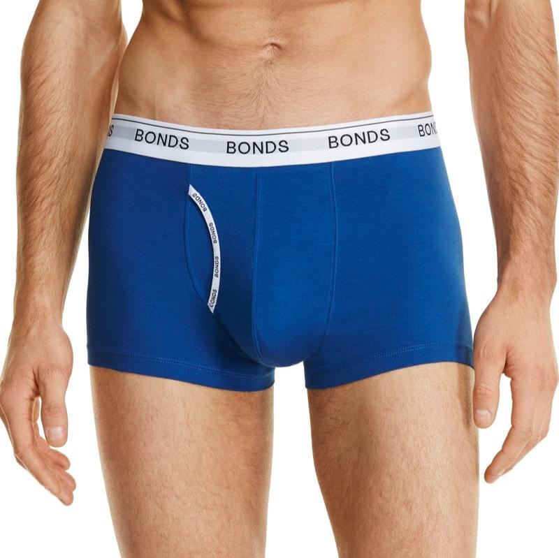 Bonds Men's Underwear Guyfront Trunk 3 Pack - Cobalt & Grey & Black