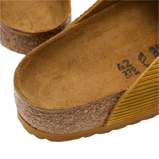 Birkenstock Unisex Regular Fit Boston Corduroy Embossed Suede Leather - Cork Brown