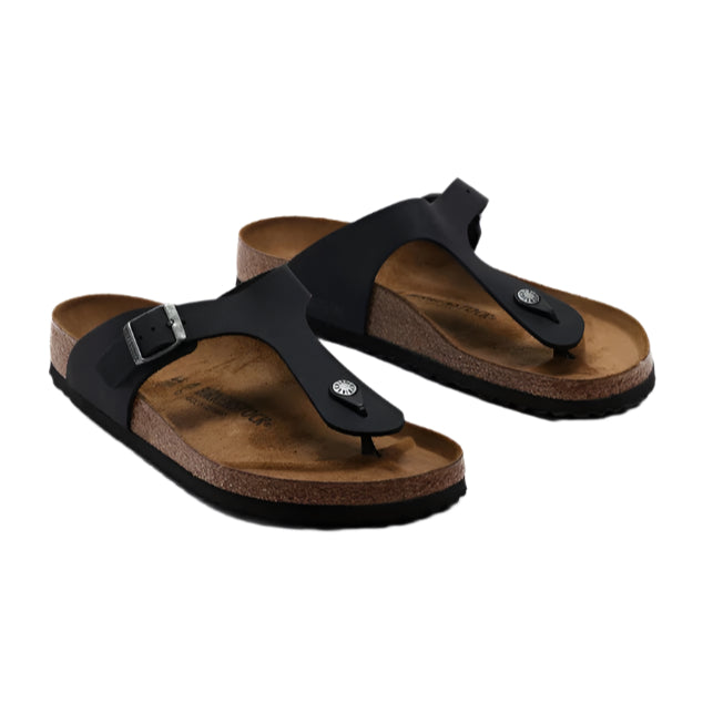 Birkenstock Unisex Regular Fit Gizeh - Black Oiled Leather Regular