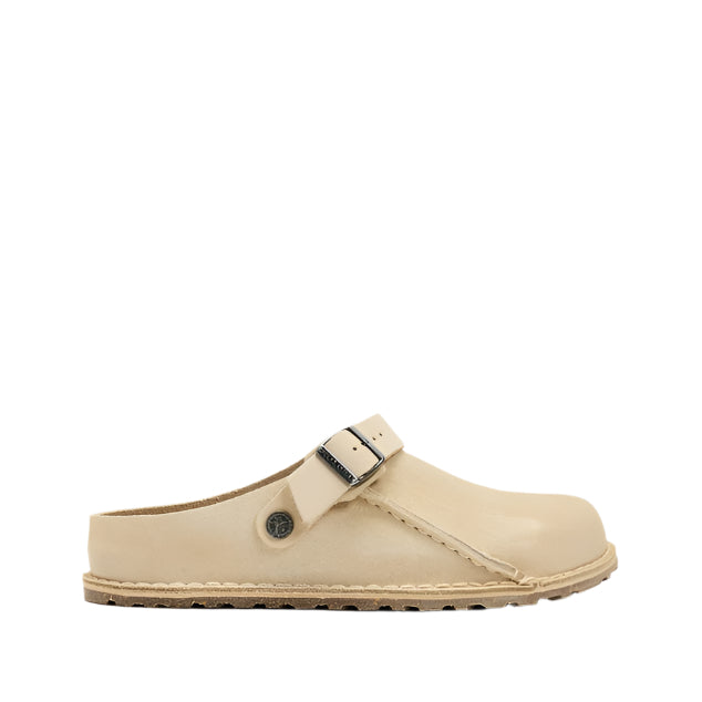 Birkenstock Unisex Regular Fit Lutry Suede Leather Clogs - Eggshell