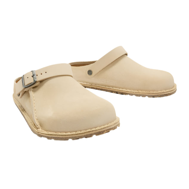 Birkenstock Unisex Regular Fit Lutry Suede Leather Clogs - Eggshell