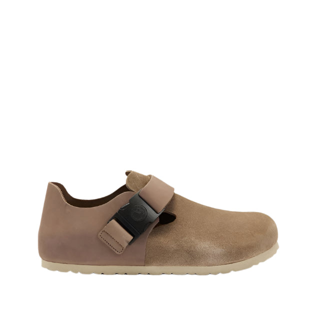 Birkenstock Unisex Regular Fit London Quick Release Buckle Suede Leather - Taupe