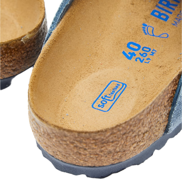 Birkenstock Unisex Regular Fit Boston Soft Footbed Suede Leather Clogs - Elemental Blue