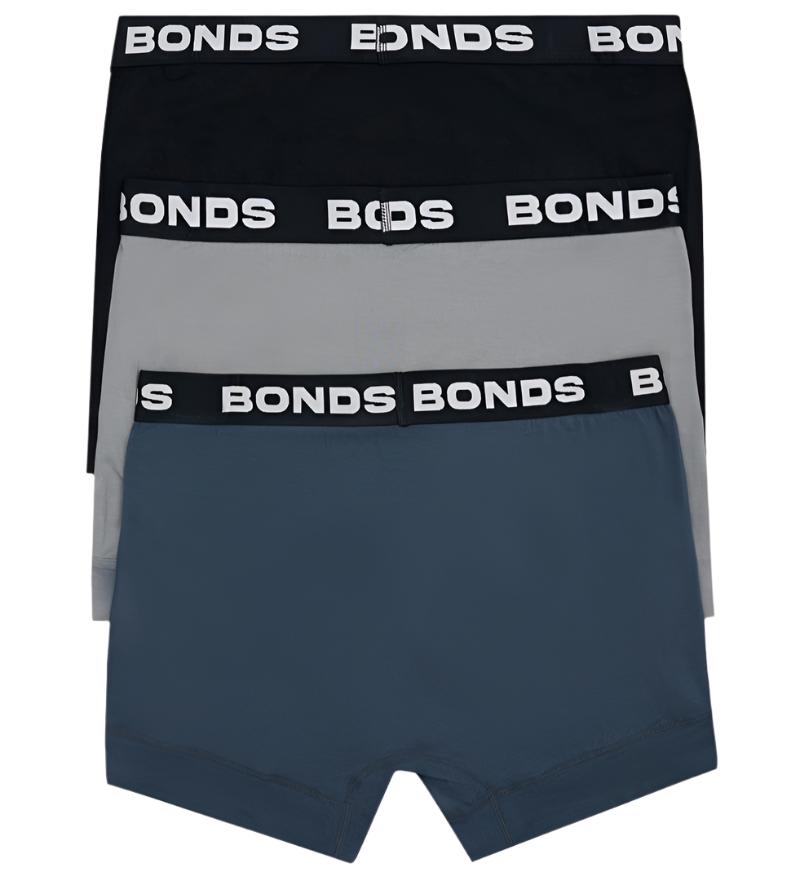 Bonds Men's Underwear Total Package Trunk 3 Pack - Harpoon/Dumbo Dream/Black