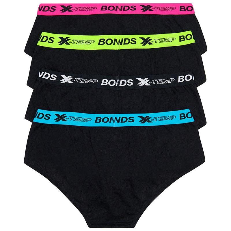 Bonds Men's Underwear X-Temp Brief 4 Pack - Black