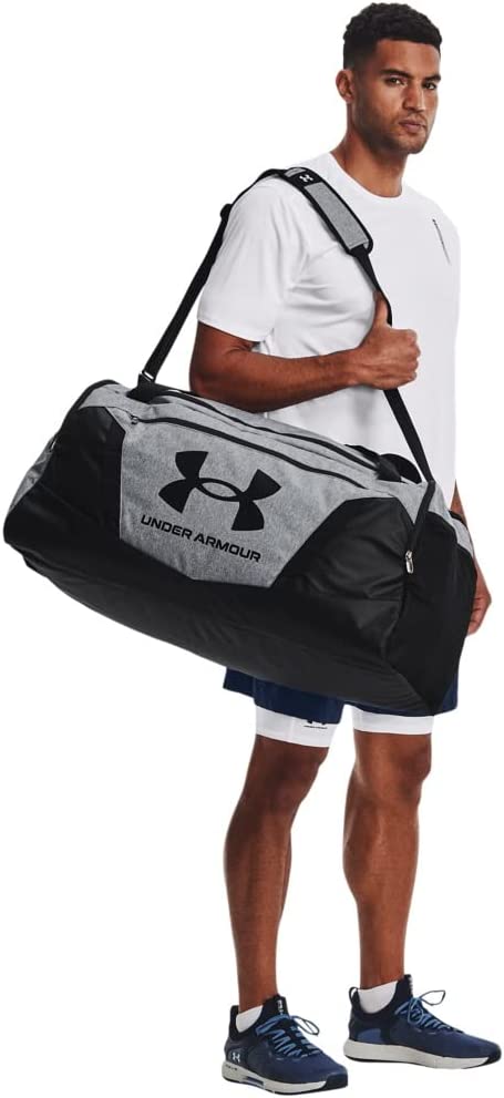 Under Armour Unisex Adult Undeniable 5.0 Duffle , Pitch Gray Medium Heather / Metallic Gold - Medium Size