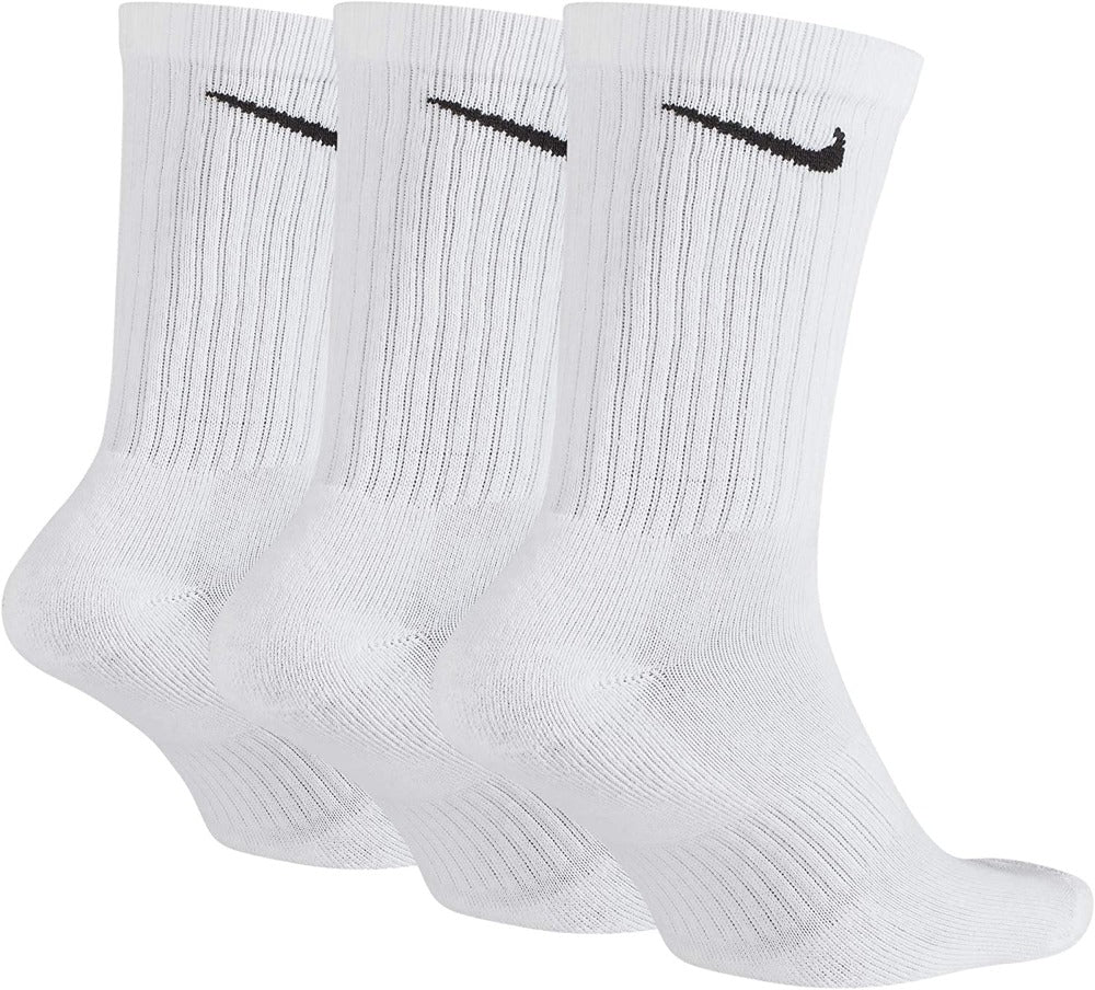 Nike Unisex Mens Womens Cotton Cushion Crew Socks 3-Pack - White