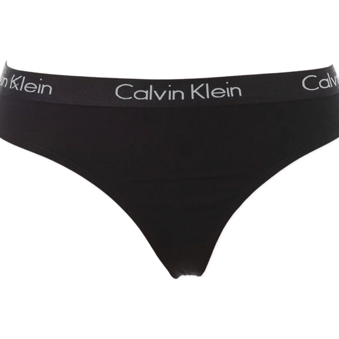 Calvin Klein Women's Motive Cotton Thong 3-Pack - Black/Grey