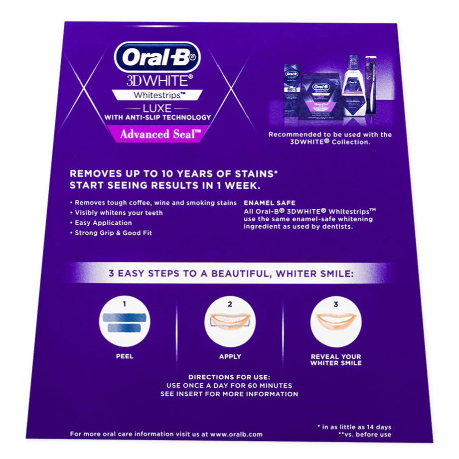 Oral-B 3D White Luxe Advance Seal Whitestrips