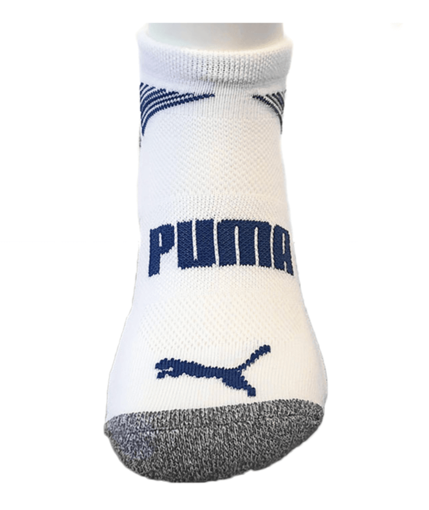 Puma Men's Low Cut 8 Pack Sport Socks, Moisture Control, Arch Support Men's Shoe Size 12-16 - White/Steel Grey