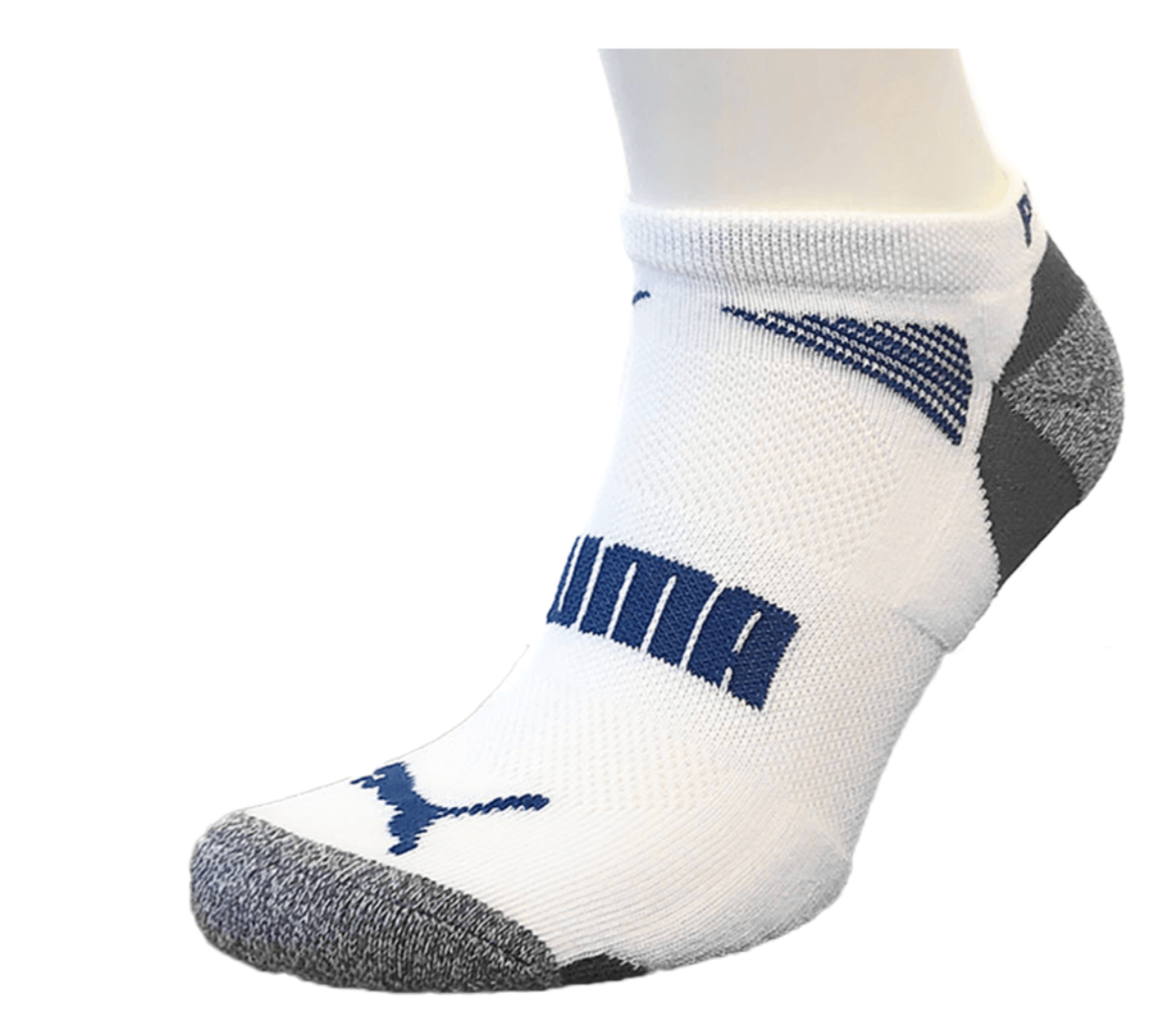 Puma Men's Low Cut 8 Pack Sport Socks, Moisture Control, Arch Support Men's Shoe Size 12-16 - White/Steel Grey