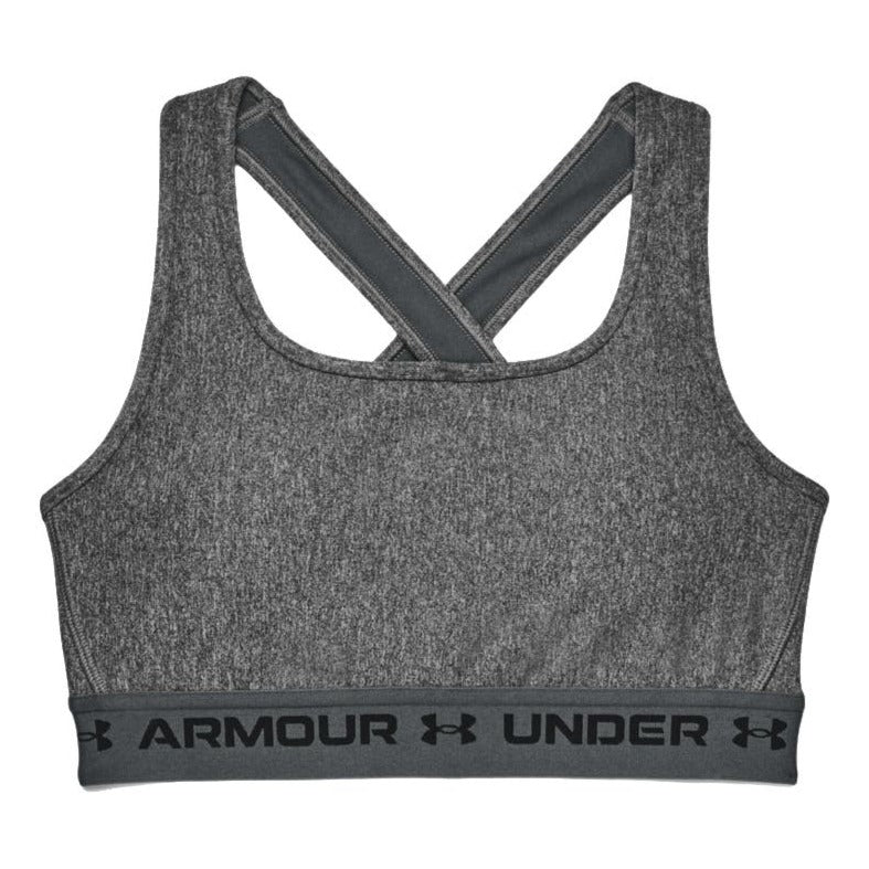 Under Armour Women's Crossback Mid Heather Sports Bra - Charcoal Light Heather/Pitch Grey/Black